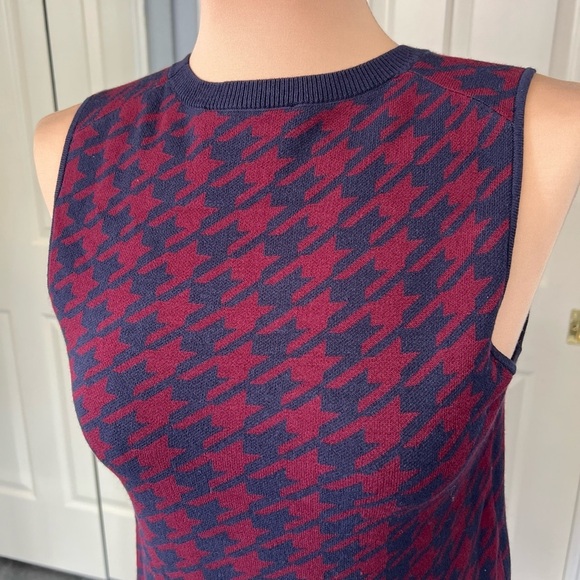 Ann Taylor Houndstooth Preppy Academia Pullover Sweater Vest - Picture 2 of 7